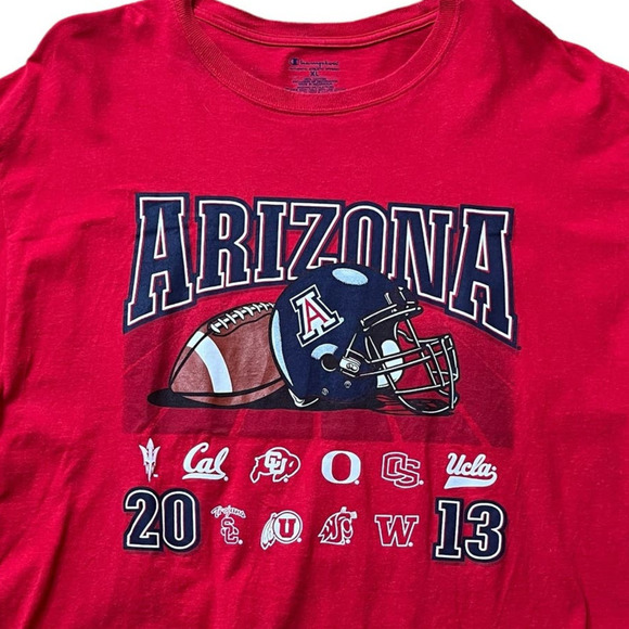 Champion Arizona 2013 Football Schedule Bear Down Cotton T Shirt XL - Picture 1 of 6